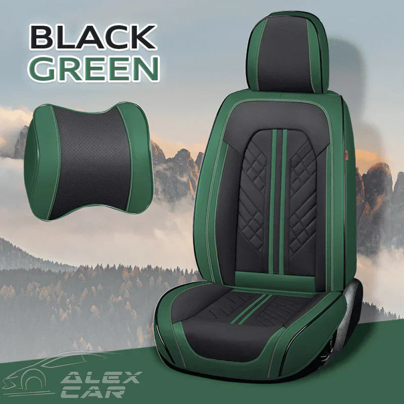 Zetas Car Seat Cushion Full Set Universal Waterproof Breathable Vehicle Leather Cover for Cars, SUV, Pick-up Truck